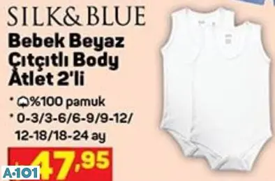 SİLK&BLUE BEBEK BEYAZ ÇITÇITLI BODY ATLET